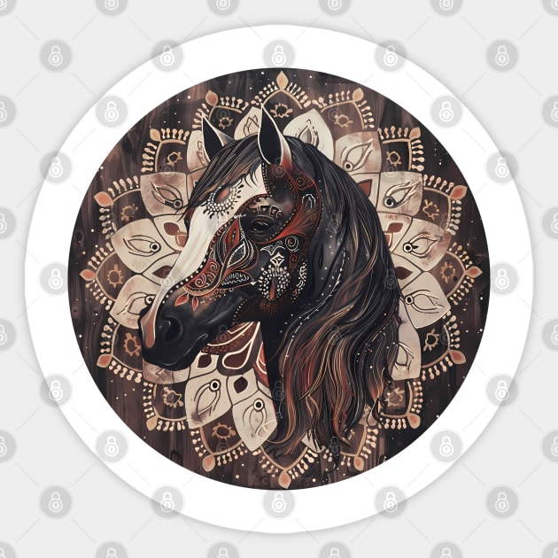 Mandala - Horse Sticker by aleibanez